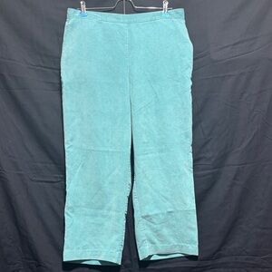 Alfred Dunner Turquoise Cropped Corduroy Pants